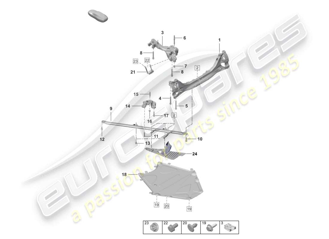 porsche 2026 (992-2 turbo / s) hinterachse querträger teilediagramm