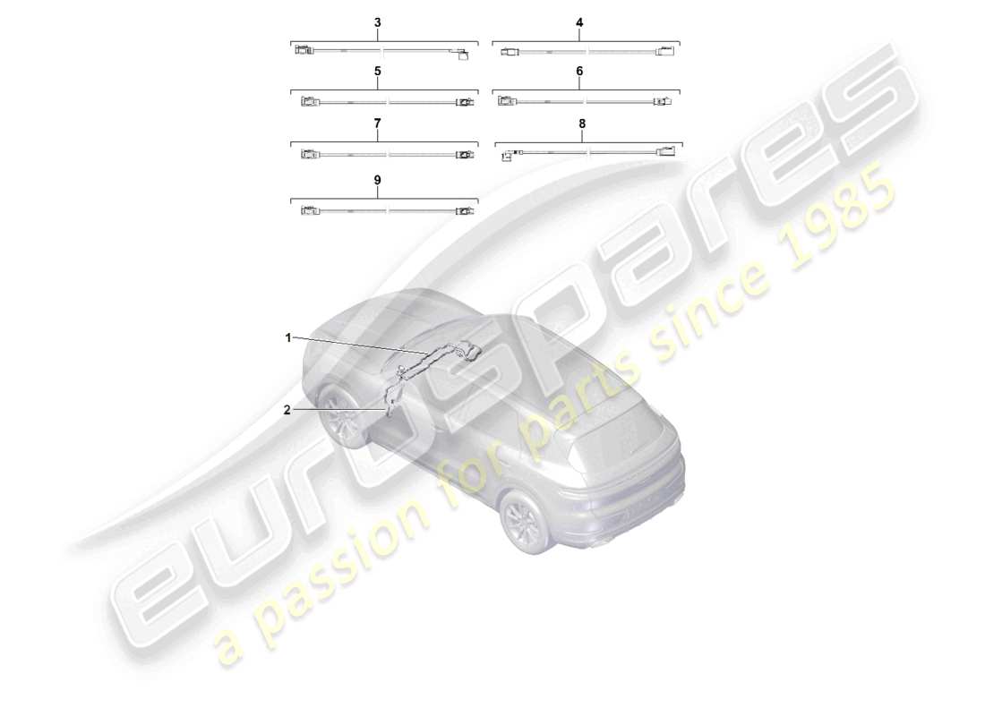 porsche 2024 (cayenne e3 pa) antennenanschlussleitung datenleitung teilediagramm