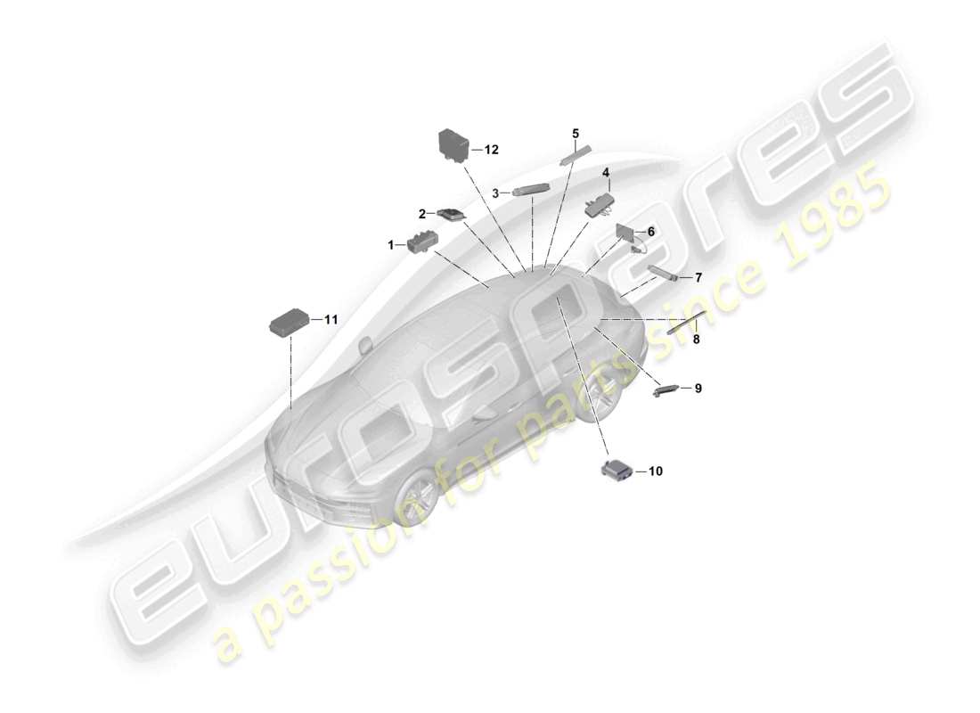 porsche 2024 (panamera 976) antenne hinten antennenverstärker teilediagramm
