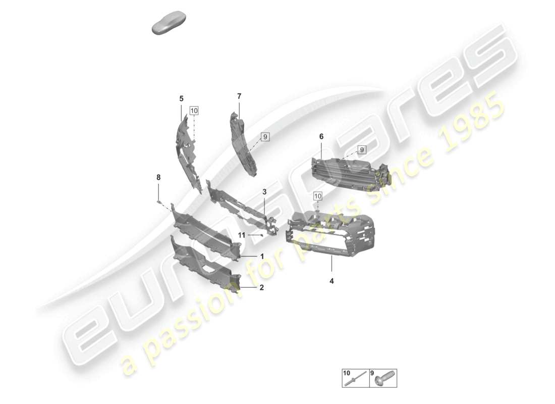 porsche 2024 (992-1) luftführung frontstoßstange ersatzteildiagramm