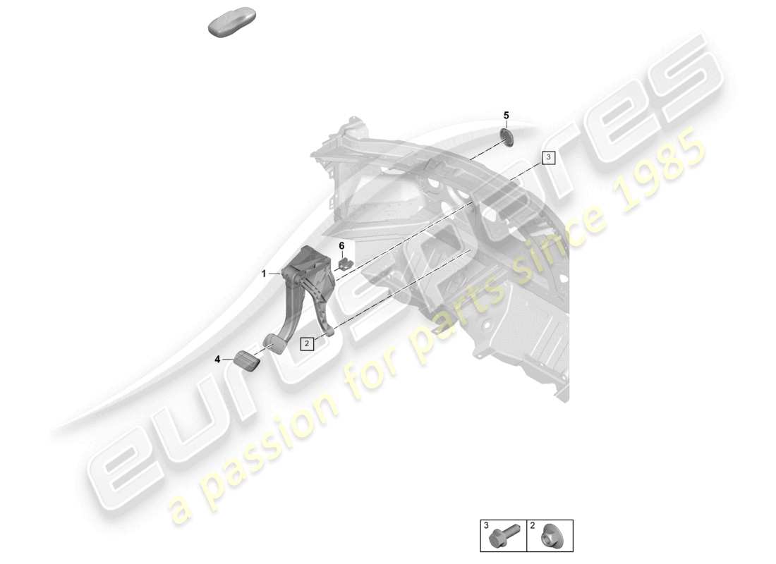 porsche 2024 (992-2) bremspedal für 8-speed automatikgetriebe ersatzteildiagramm
