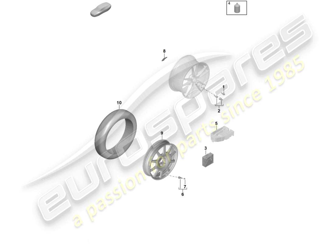 porsche 2024 (panamera 976) einzelteile alufelge teileübersicht