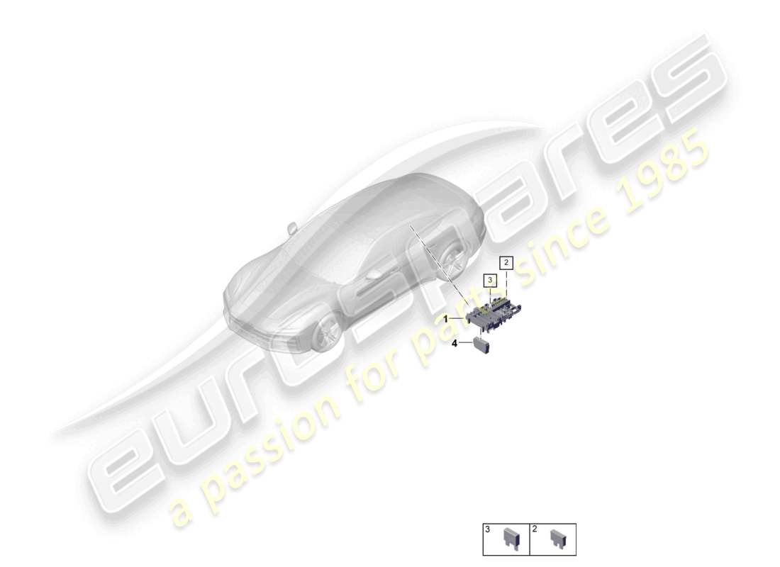 porsche 2024 (panamera 976) sicherungskasten hinten flachsicherung teilediagramm