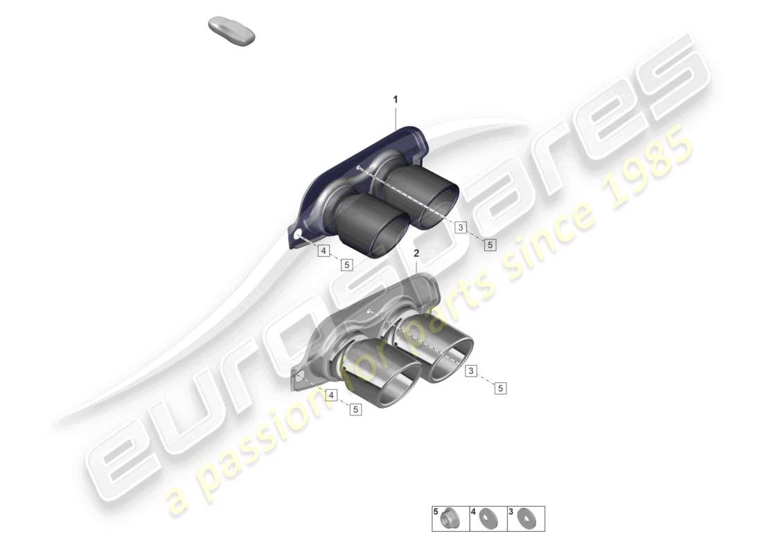 porsche 2025 (992-2 gt3/rs/st) auspuffendrohr teilediagramm