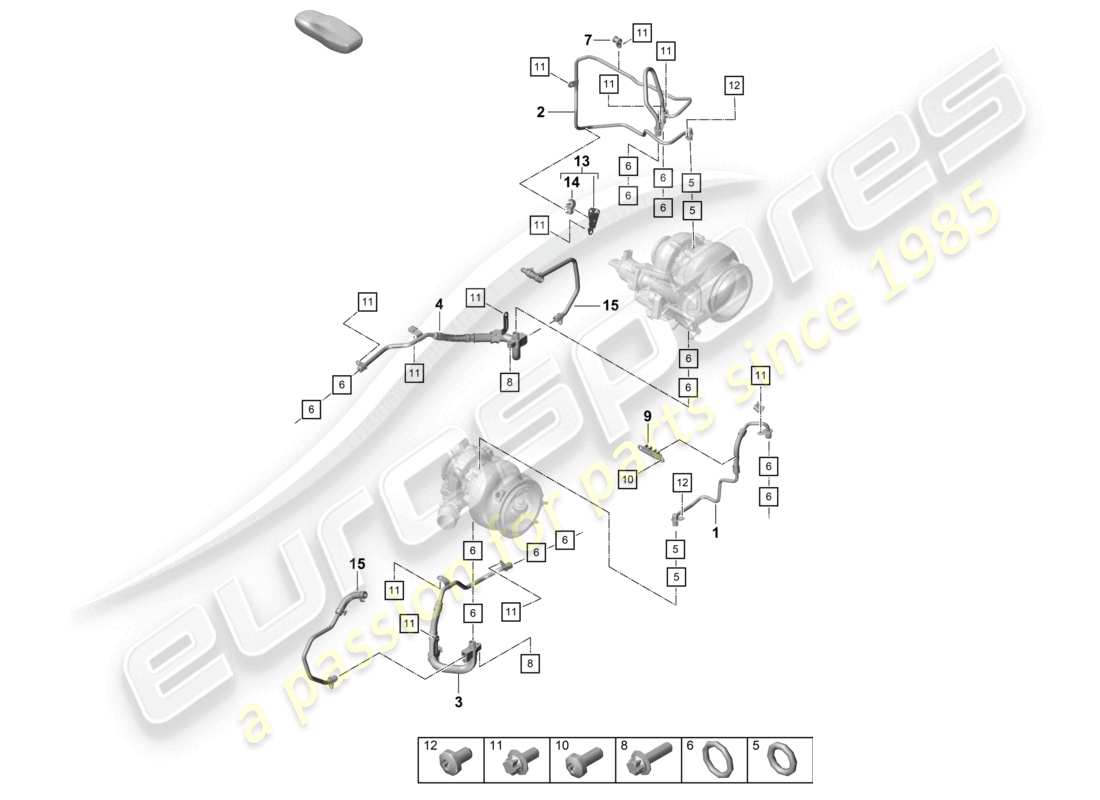 porsche 2025 (992-2 turbo / s) abgasturbolader ölleitung teilediagramm