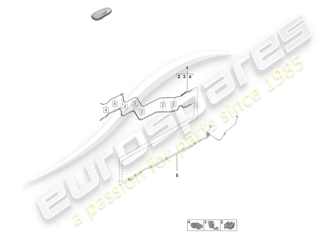 porsche 2023 (992-1 gt3/rs/st) kraftstoffleitung hinten ersatzteildiagramm
