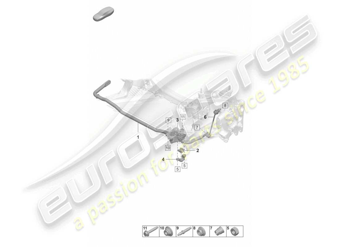 porsche 2023 (992-1 gt3/rs/st) stabilisator koppelstange teilediagramm