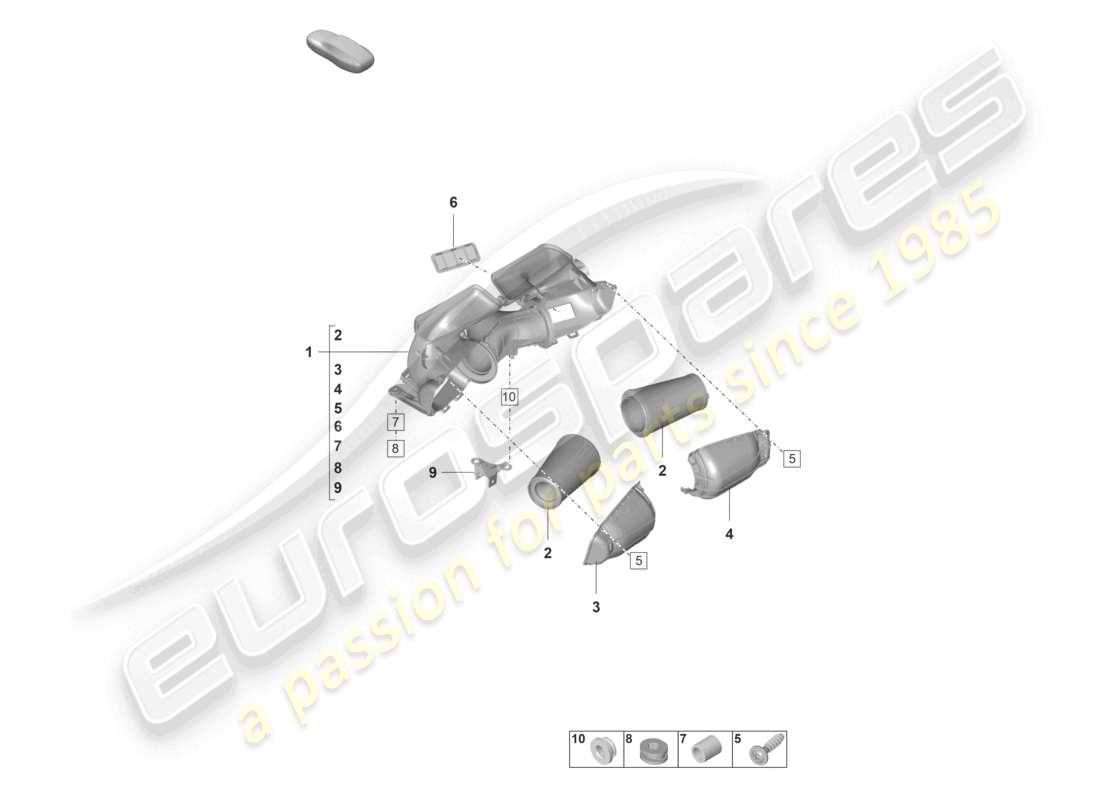 porsche 2023 (992-1 gt3/rs/st) luftfilter teilediagramm