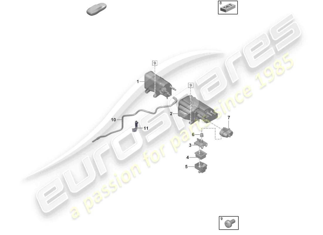 porsche 2024 (992-2) aktivkohlebehälter teilediagramm