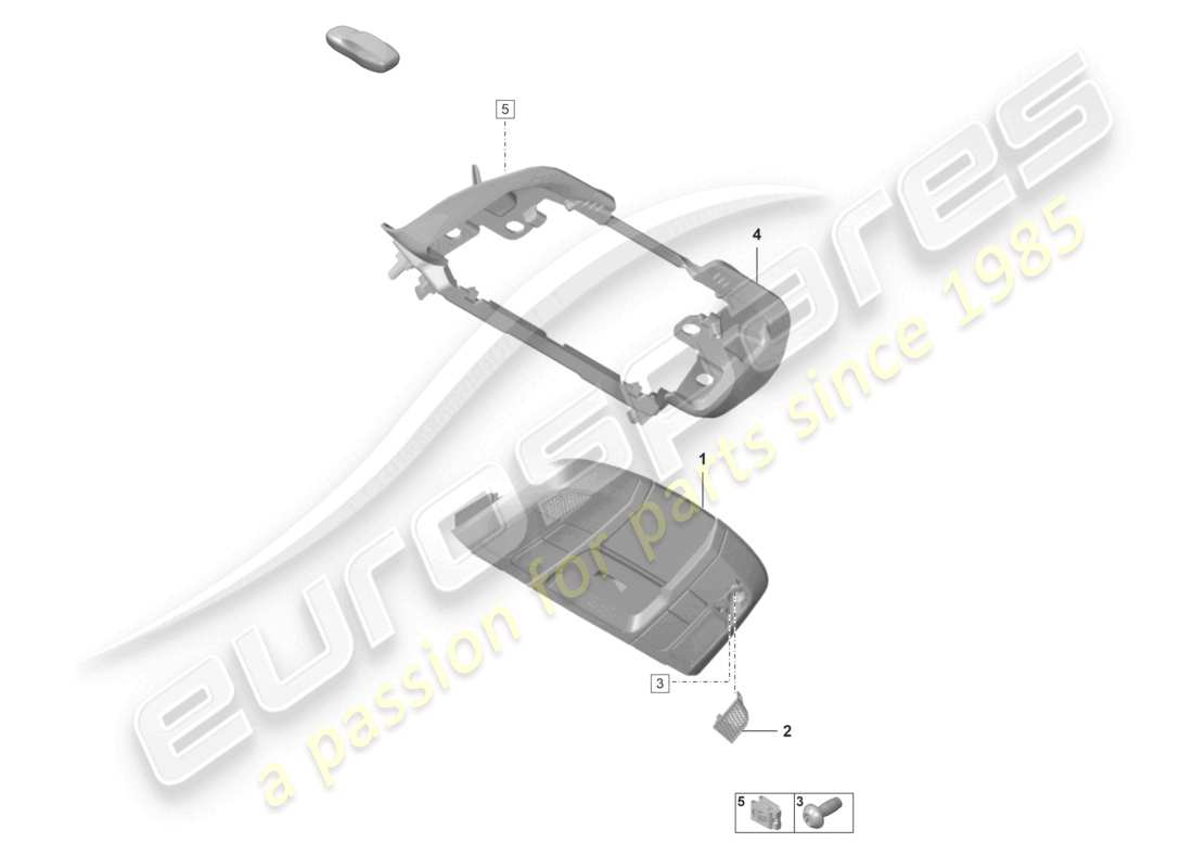 porsche 2021 (992-1 turbo / s) teilediagramm für konsolendach