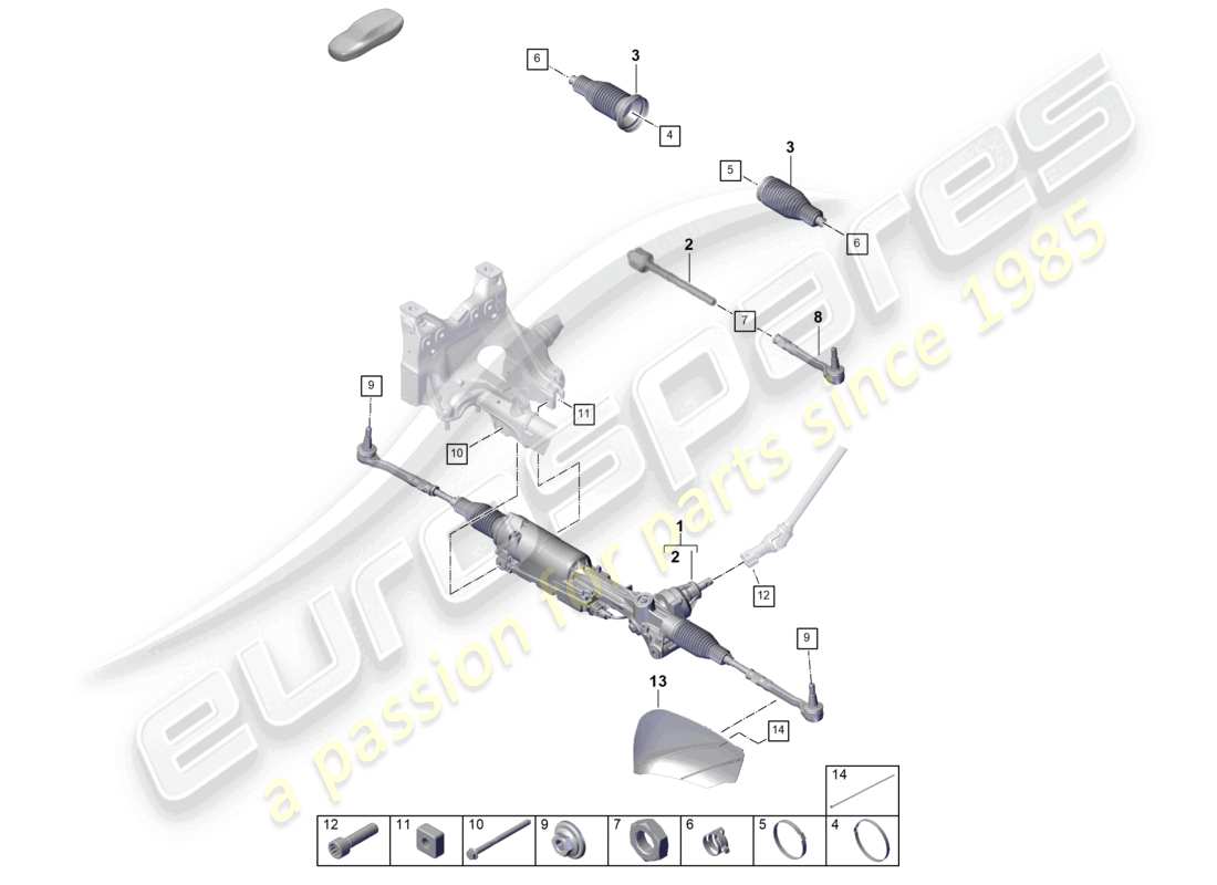 porsche 2025 (cayenne e3 pa) lenkgetriebe zubehör teilediagramm