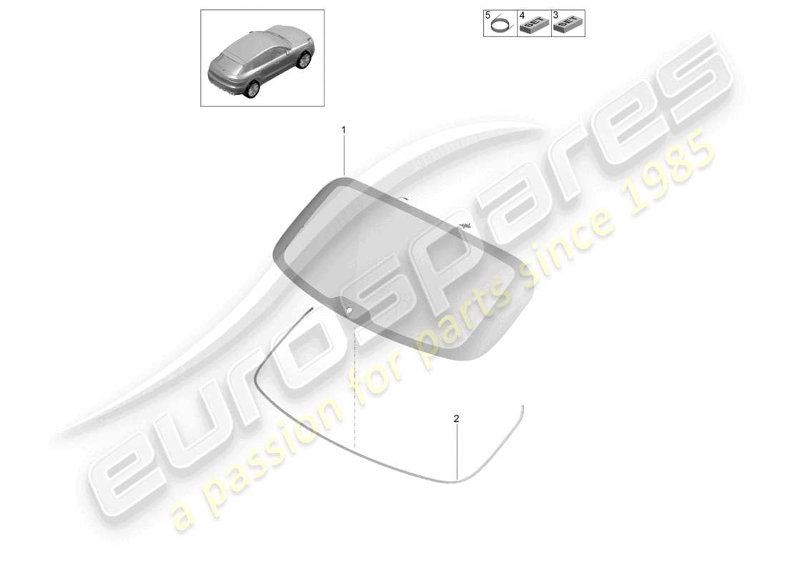 porsche 2021 (macan) heckscheibe teilediagramm