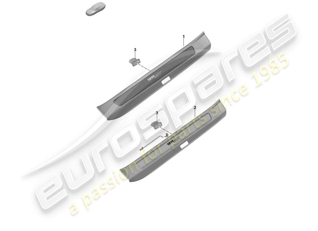 porsche 2024 (992-2 gt3/rs/st) einstiegsleiste mit schriftzug ersatzteilzeichnung