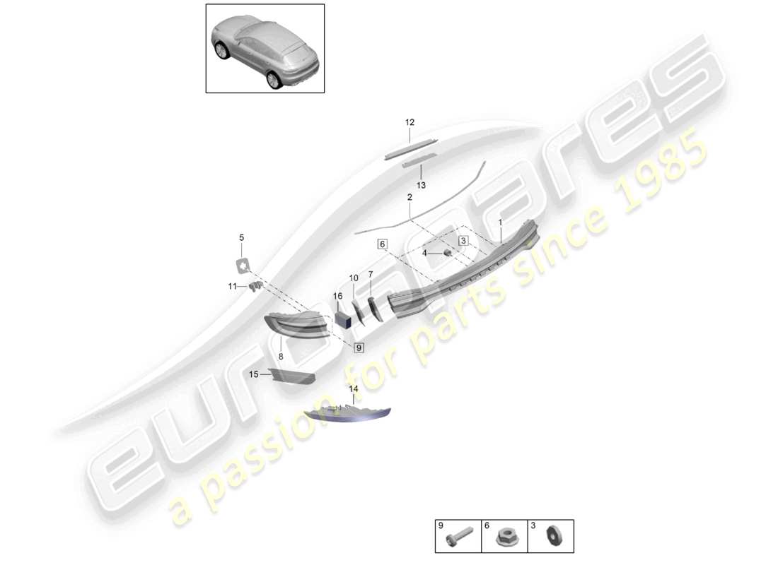 porsche 2021 (macan) rücklicht zusätzliches bremslicht teilediagramm