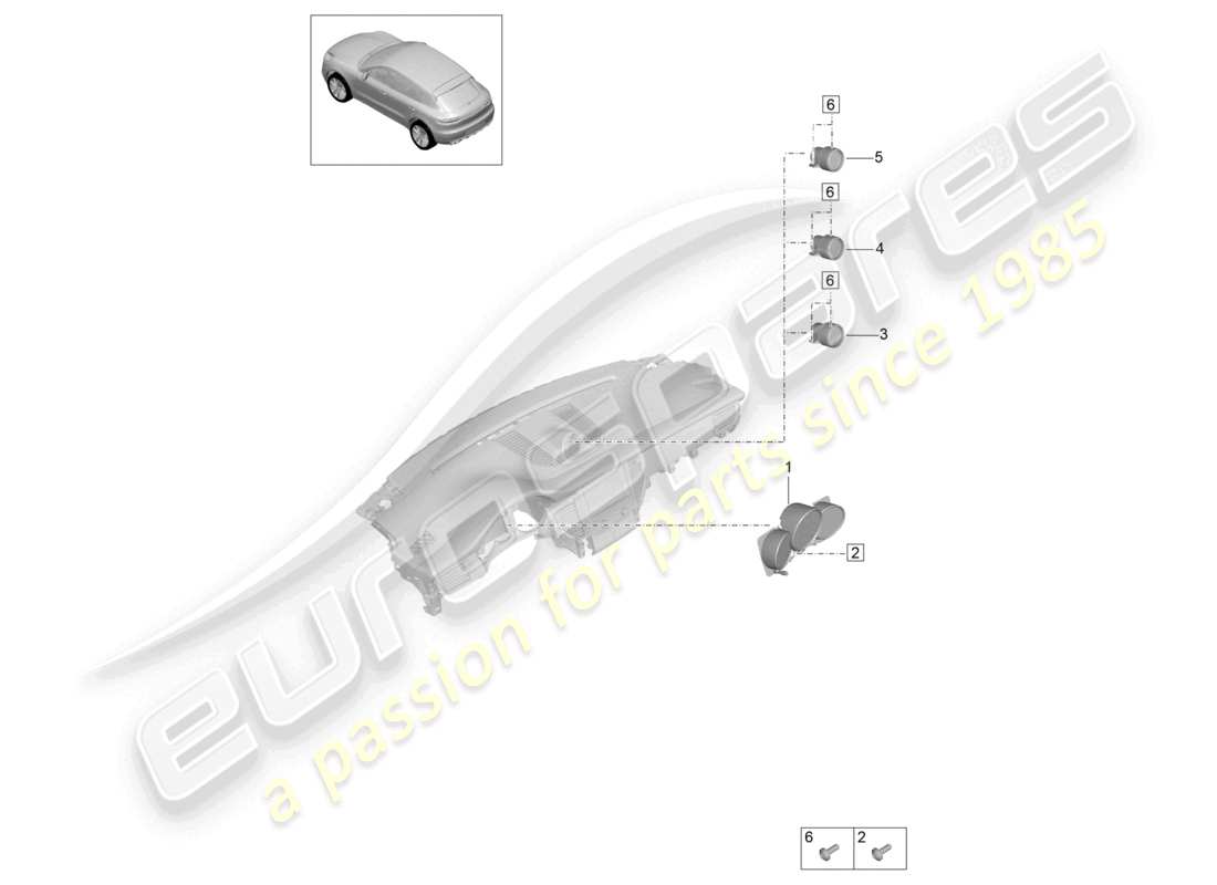 porsche 2021 (macan) kombiinstrument zifferblatt carrera rot weiß mojave stoppuhr kompass teilediagramm