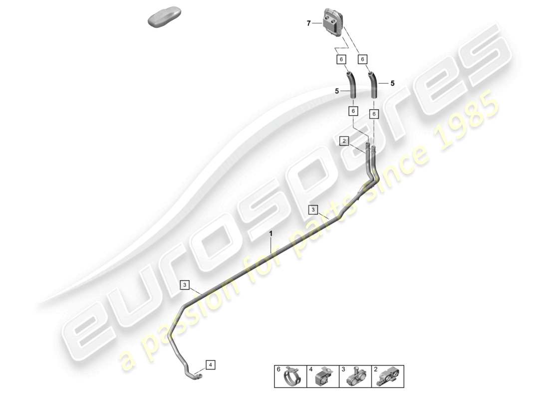 porsche 2020 (718 cayman gt4) heizungsvorlaufrohr rücklaufleitung teilediagramm