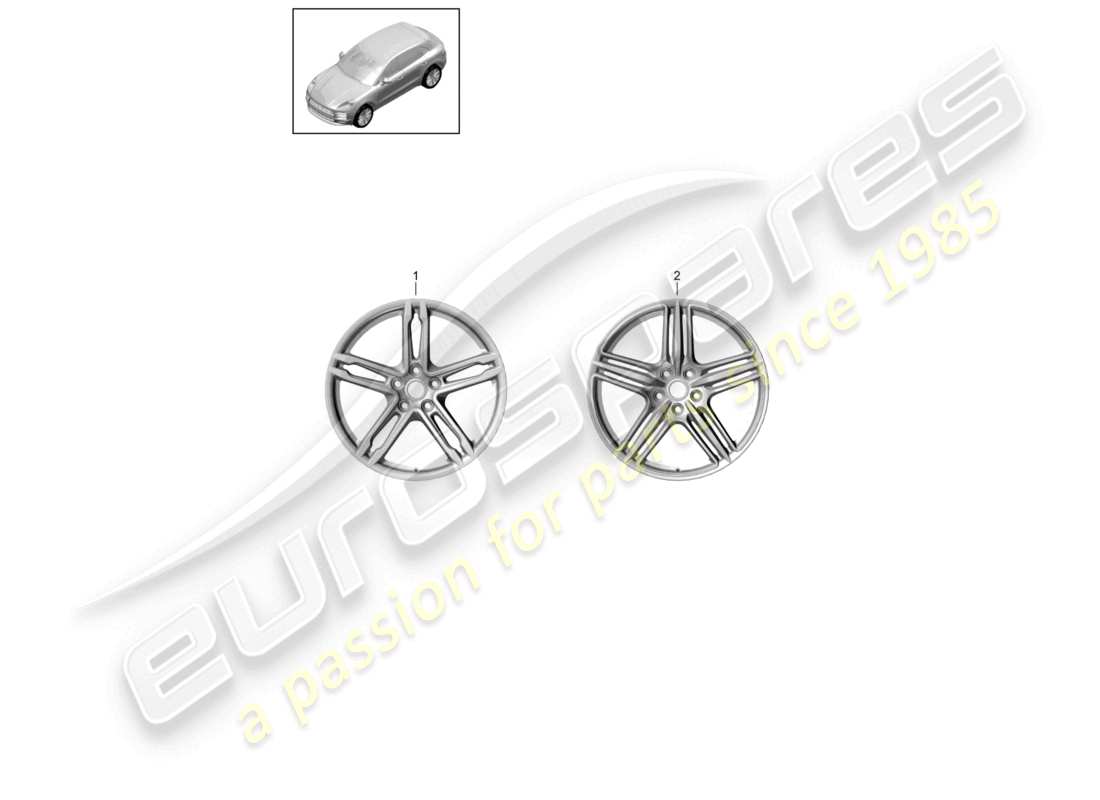 porsche 2021 (macan) leichtmetallrad 19 ersatzteildiagramm