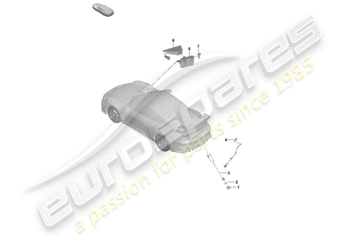 porsche 2026 (992-2 gt3/rs/st) rückfahrkamera ersatzteildiagramm