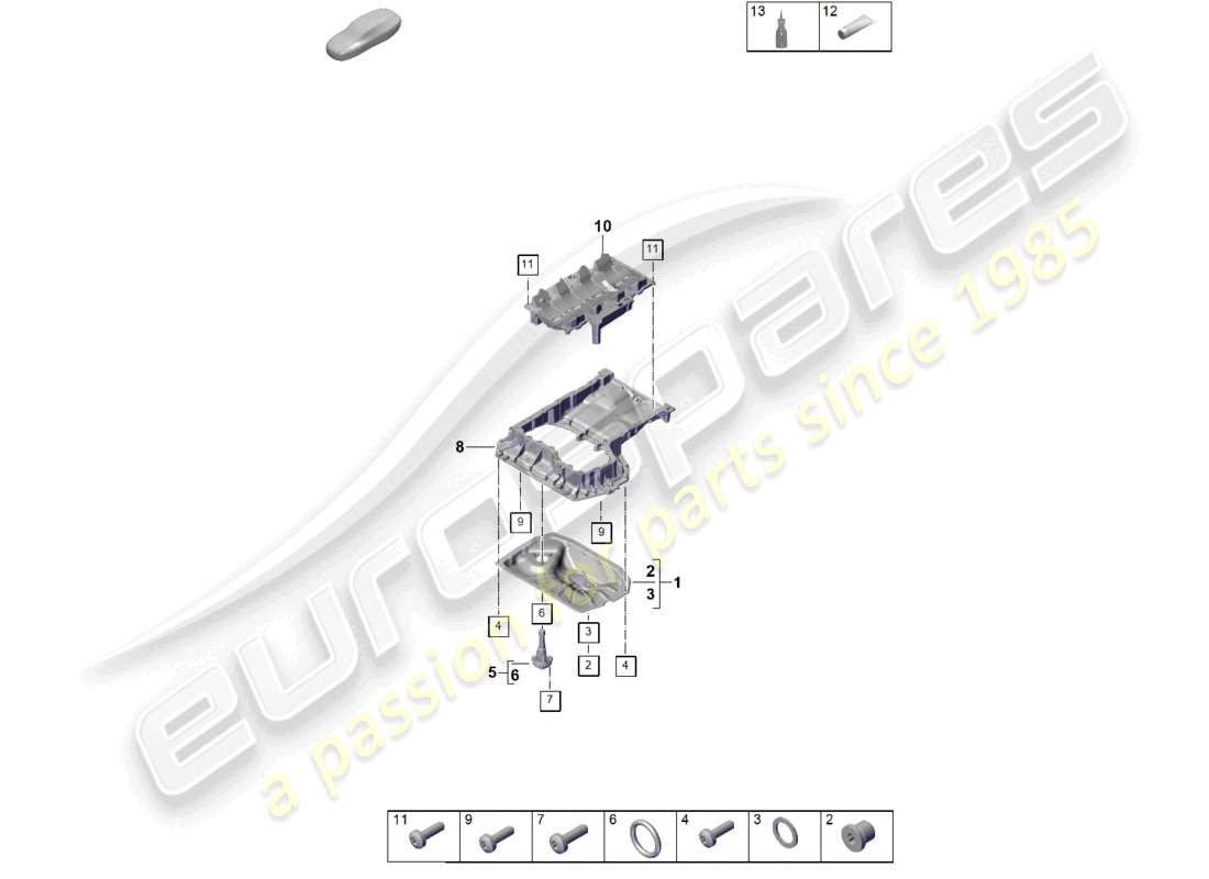porsche 2025 (cayenne e3 pa) ölführungsgehäuse ölwanne teilediagramm