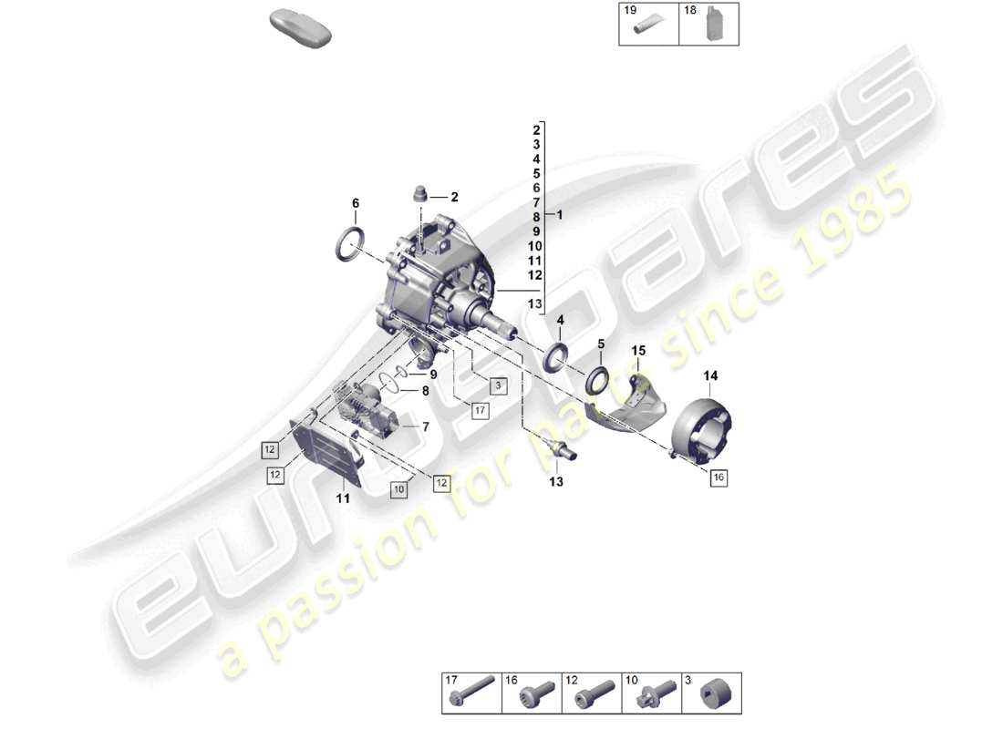porsche 2025 (cayenne e3 pa) verteilergetriebe einbaufertig teilediagramm
