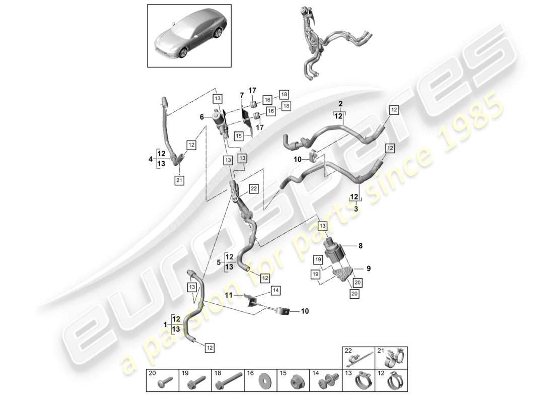 porsche 2021 (panamera 971-1) heizung diesel mit: zusatzheizung ersatzteildiagramm