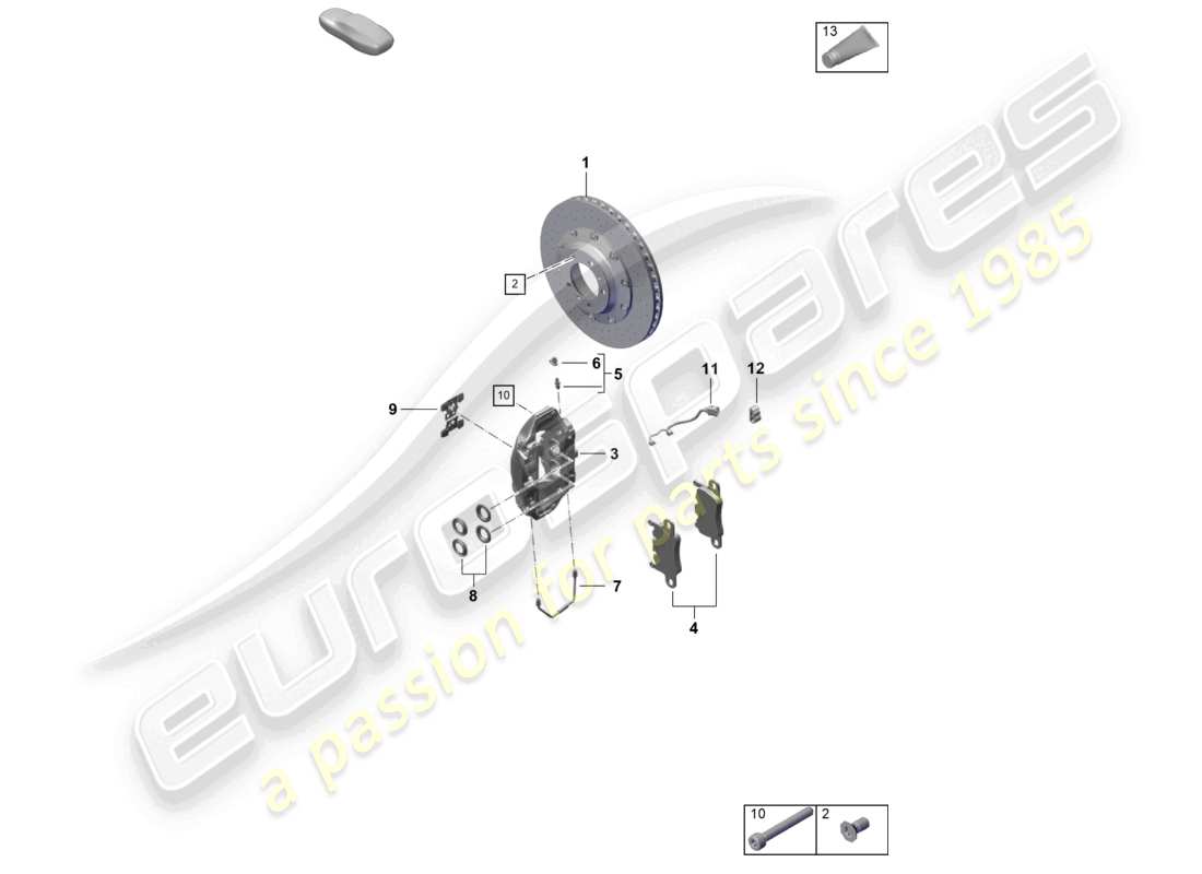 porsche 2020 (718 cayman gt4) scheibenbremse hinterachse teilediagramm