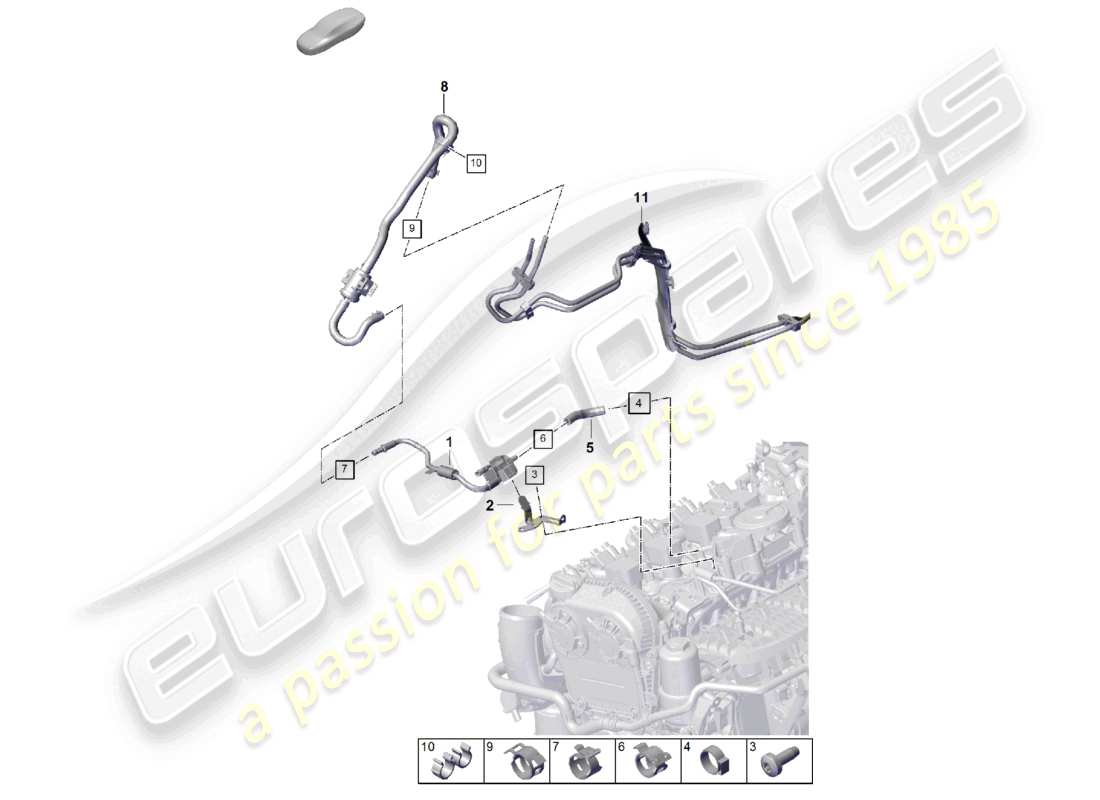 porsche 2024 (cayenne e3 pa) entlüftungsleitung tankentlüftung teilediagramm