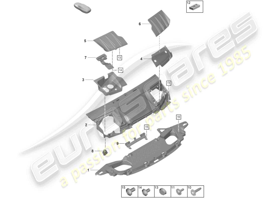 porsche 2026 (992-2 gt3/rs/st) heckklappe/kofferraumdeckel ersatzteildiagramm