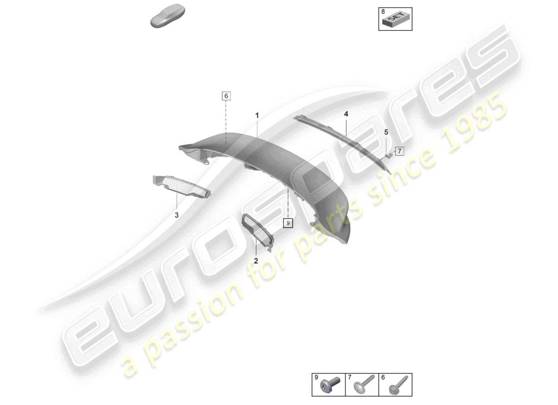 porsche 2021 (992-1 gt3/rs/st) heckspoiler teilediagramm