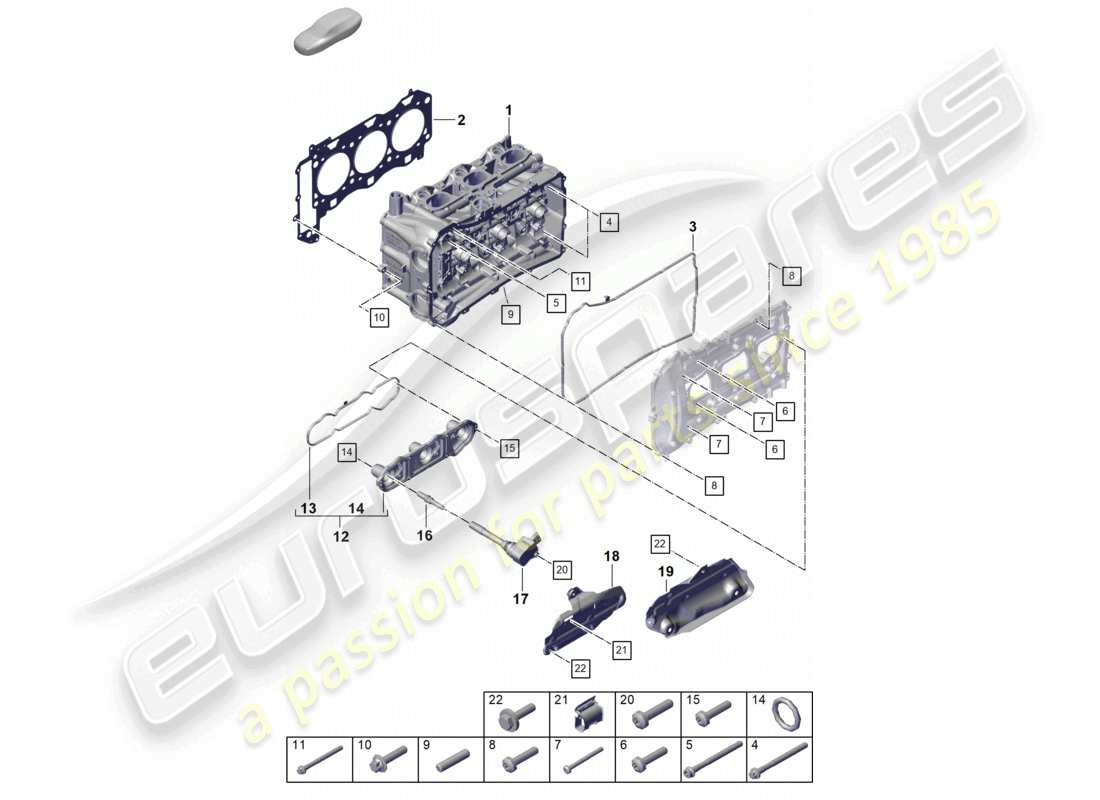 porsche 2021 (718 cayman gt4) zylinderkopf zylinderkopfdichtung ventildeckel hitzeschild teilediagramm