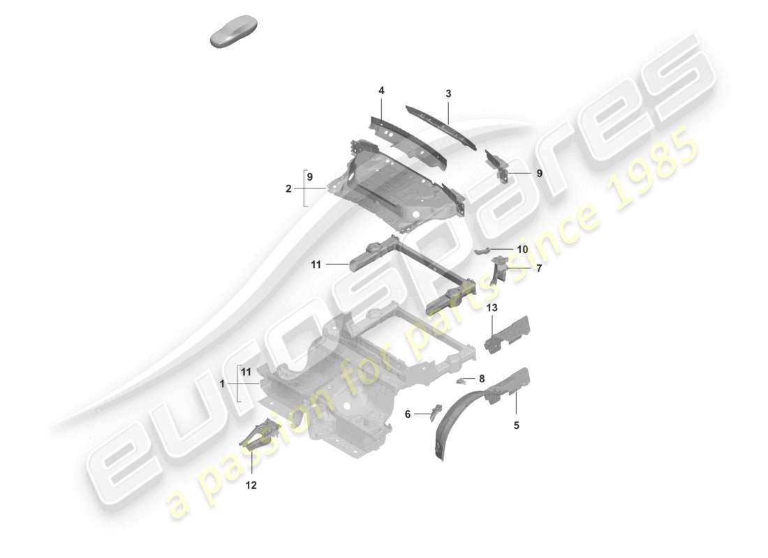 porsche 2020 (992-1 turbo / s) heckteil-cabriolet-teilediagramm