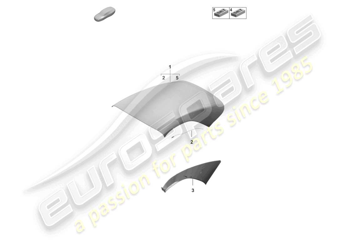 porsche 2020 (992-1 turbo / s) cabrioverdeckbezug formhimmelseite teilediagramm