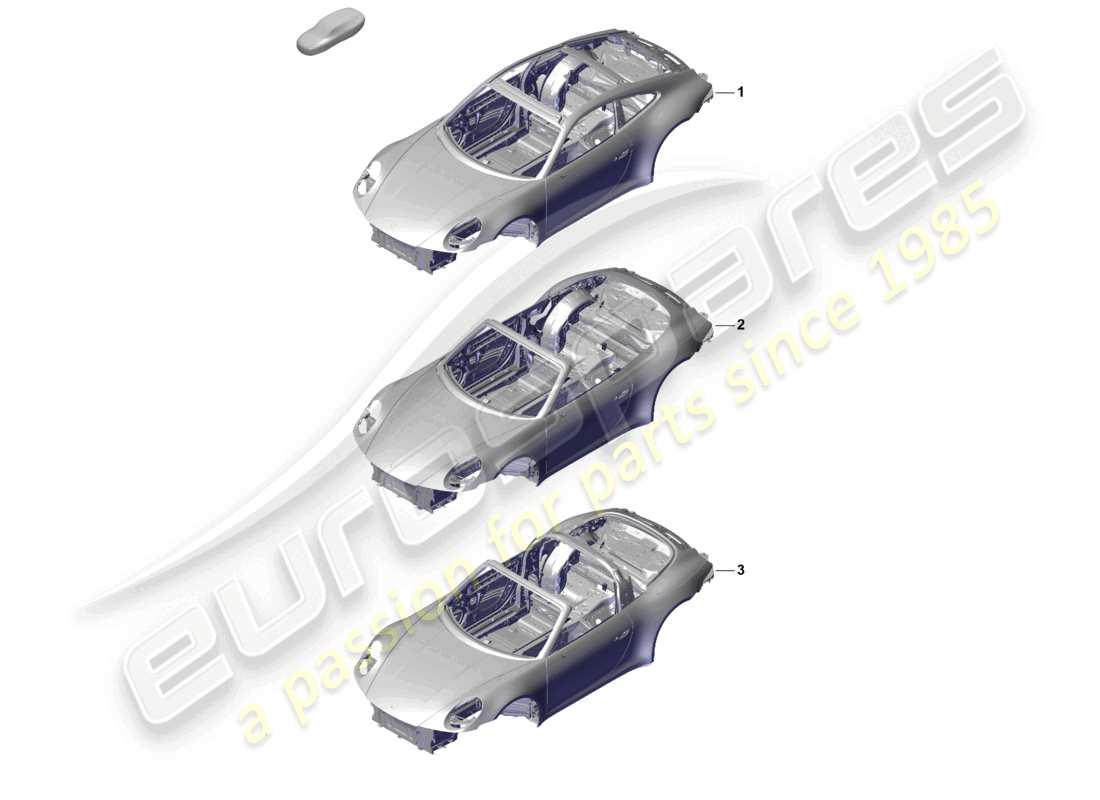 porsche 2024 (992-2) karosserie - teilediagramm