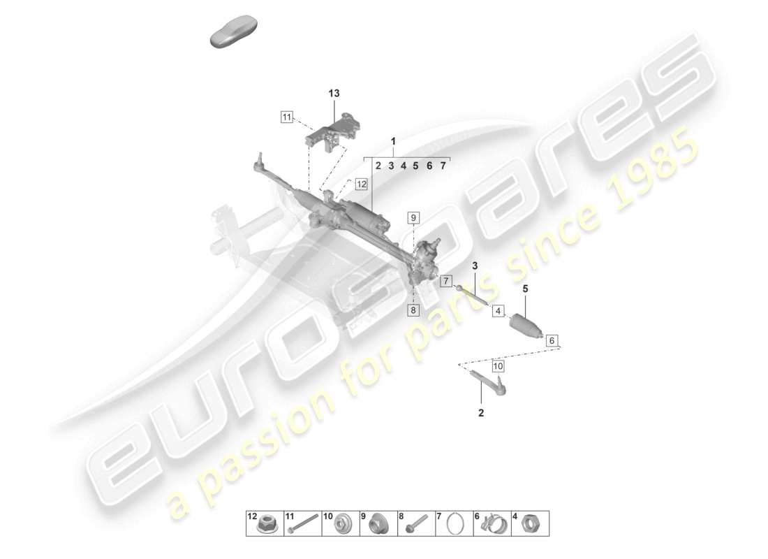 porsche 2022 (taycan 9j1-1) lenkgetriebe d >>- mj 2022 ersatzteildiagramm