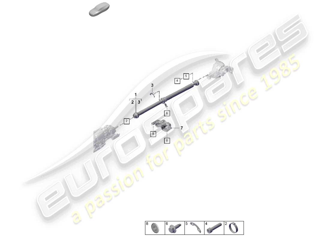 porsche 2025 (cayenne e3 pa) kardanwelle ersatzteildiagramm
