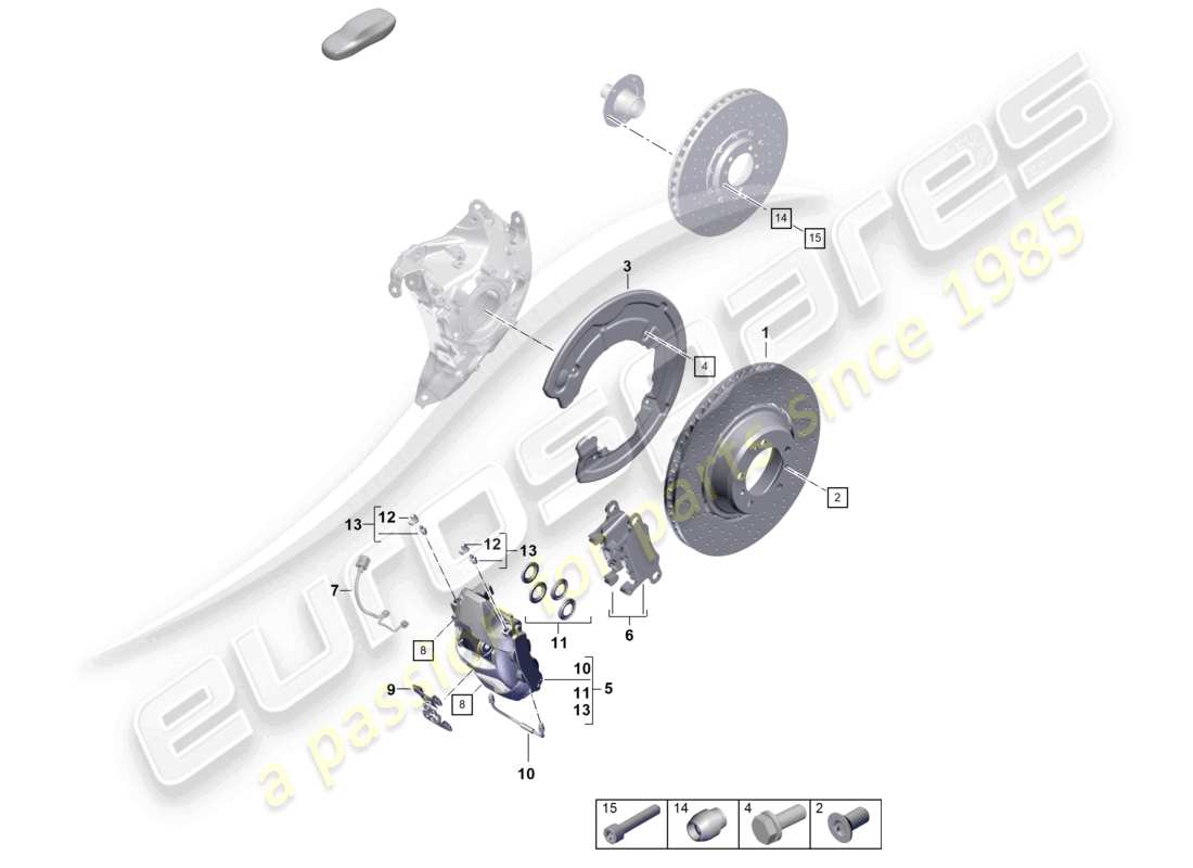 porsche 2024 (992-2) scheibenbremse gts hinterachse teilediagramm