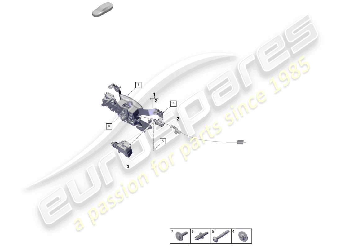 porsche 2026 (992-2 turbo / s) schloss verriegelungsmechanismus teilediagramm
