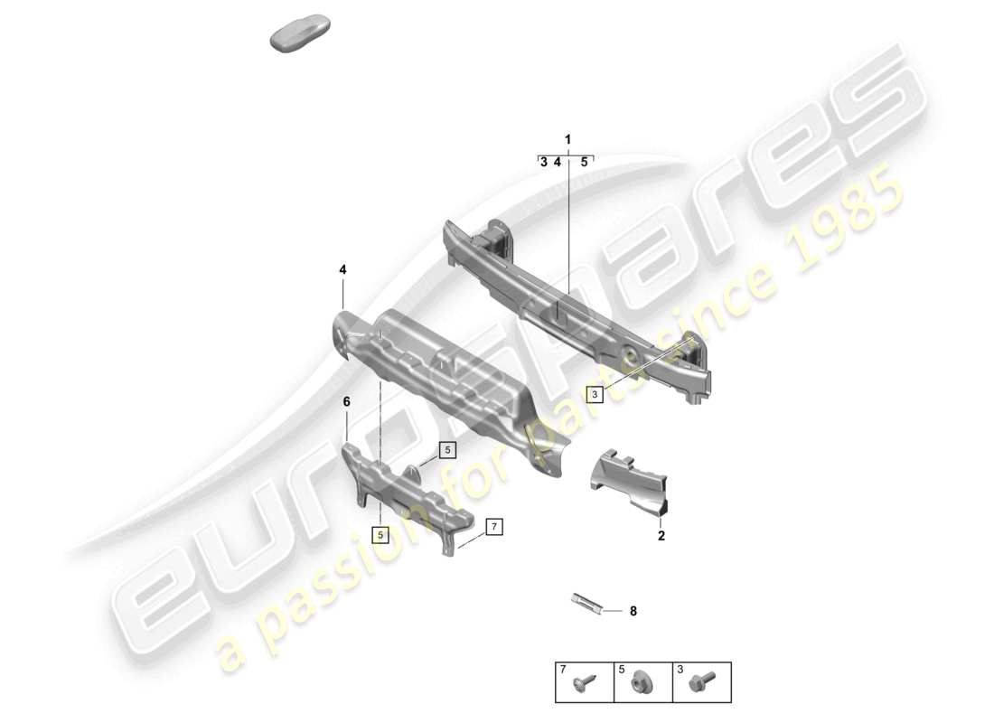 porsche 2020 (718 cayman gt4) stoßstangenträger hinten, ersatzteildiagramm