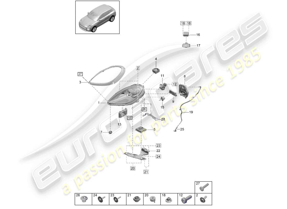 porsche 2021 (macan) led-scheinwerfer pdls schwarz pdls+ ersatzteildiagramm
