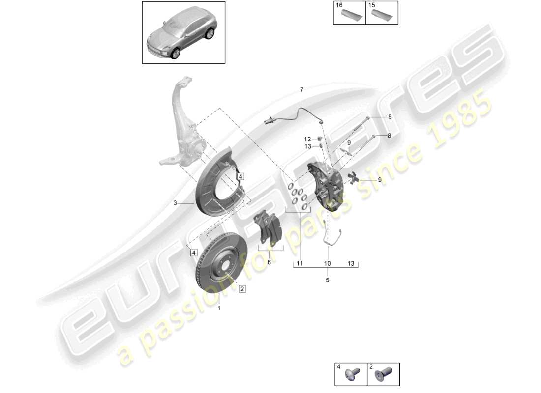 porsche 2021 (macan) scheibenbremse vorderachse grau d >>- mj 2021 ersatzteilzeichnung