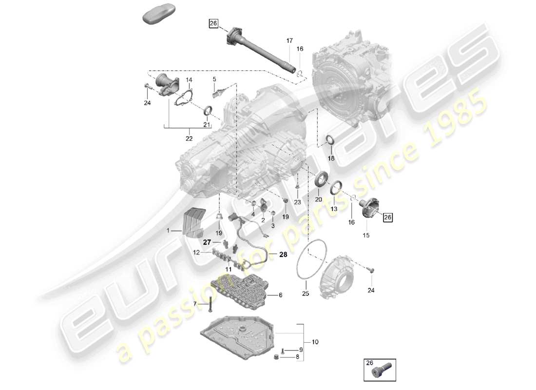 porsche 2025 (718 cayman gt4) - pdk - getriebe einzelteile teilediagramm