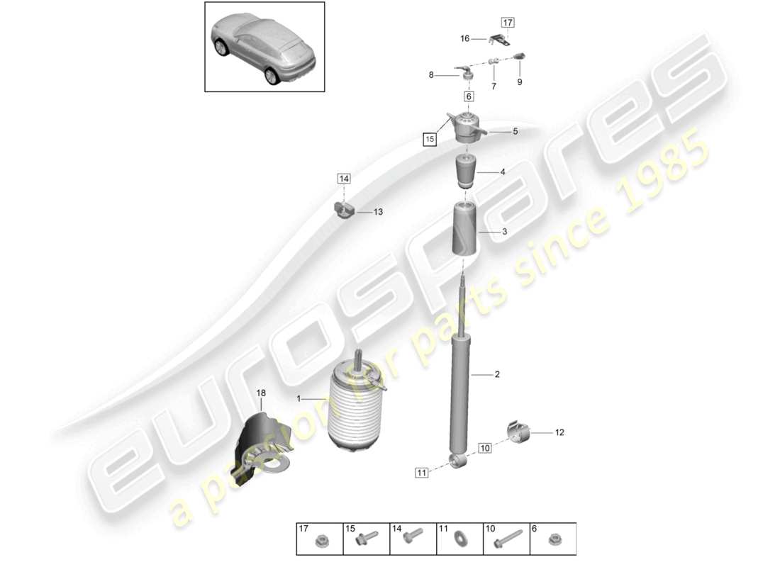 porsche 2021 (macan) luftfederung teilediagramm