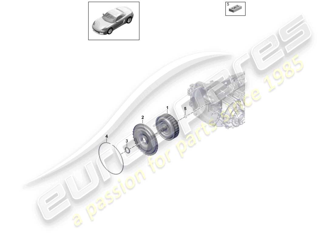 porsche 2021 (718 boxster) - pdk - getriebekupplung für doppelkupplungsgetriebe teilediagramm