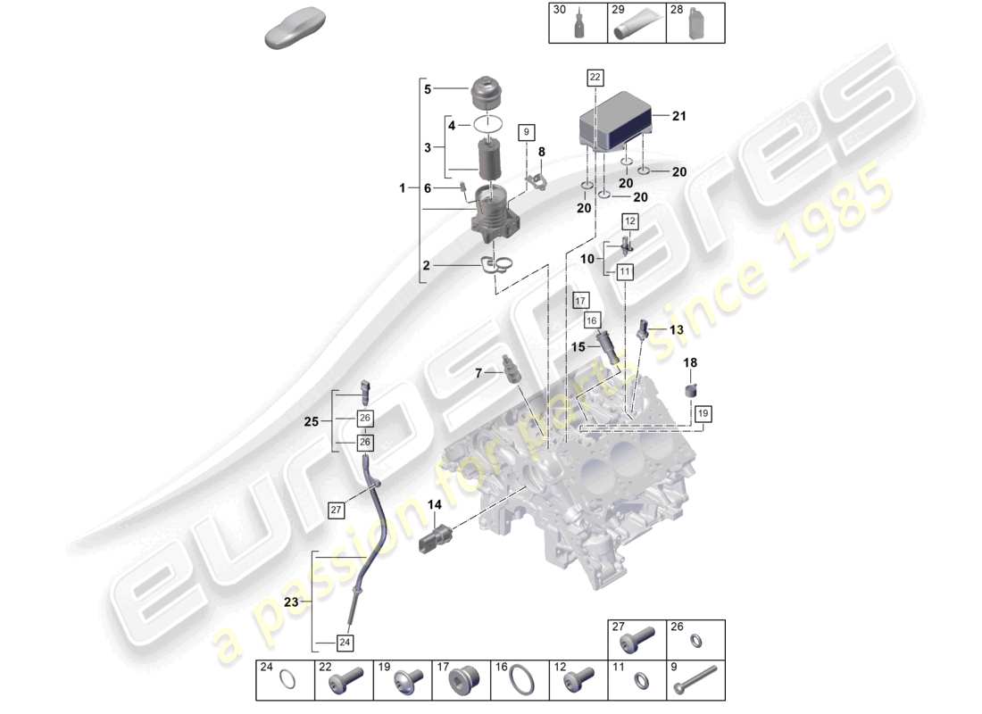 porsche 2023 (cayenne e3 pa) ölfilter konsole ölkühler teilediagramm