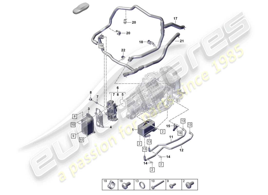 porsche 2026 (992-2 gt3/rs/st) 7-speed doppelkupplungsgetriebe - pdk - kühlsystem für getriebeöl ersatzteildiagramm