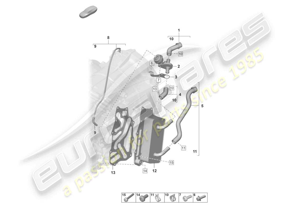 porsche 2023 (992-1) 8-speed doppelkupplungsgetriebe - pdk - kühlsystem für getriebeöl ersatzteildiagramm