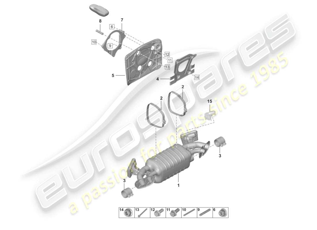 porsche 2024 (992-2) silencer-ersatzteildiagramm
