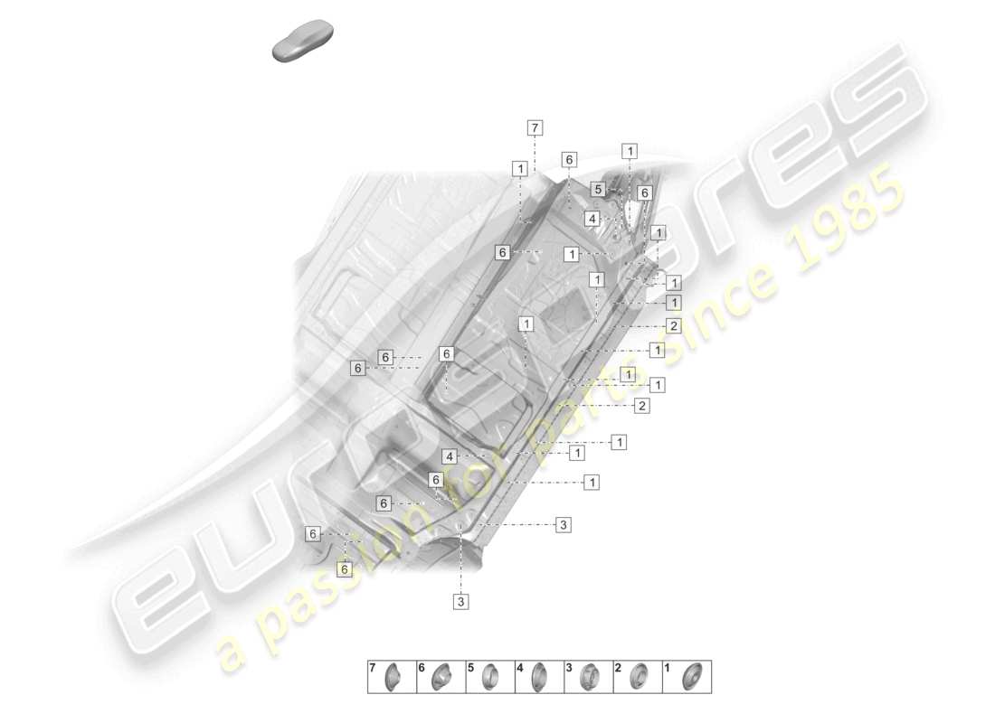 porsche 2026 (taycan 9j1-2) unterboden links vorn teilediagramm