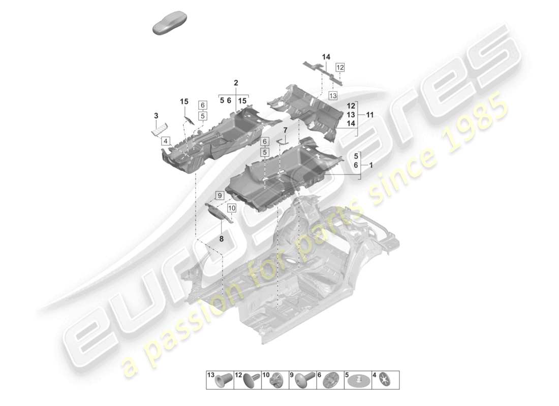 porsche 2024 (panamera 971-2) bodenbeläge - ersatzteildiagramm