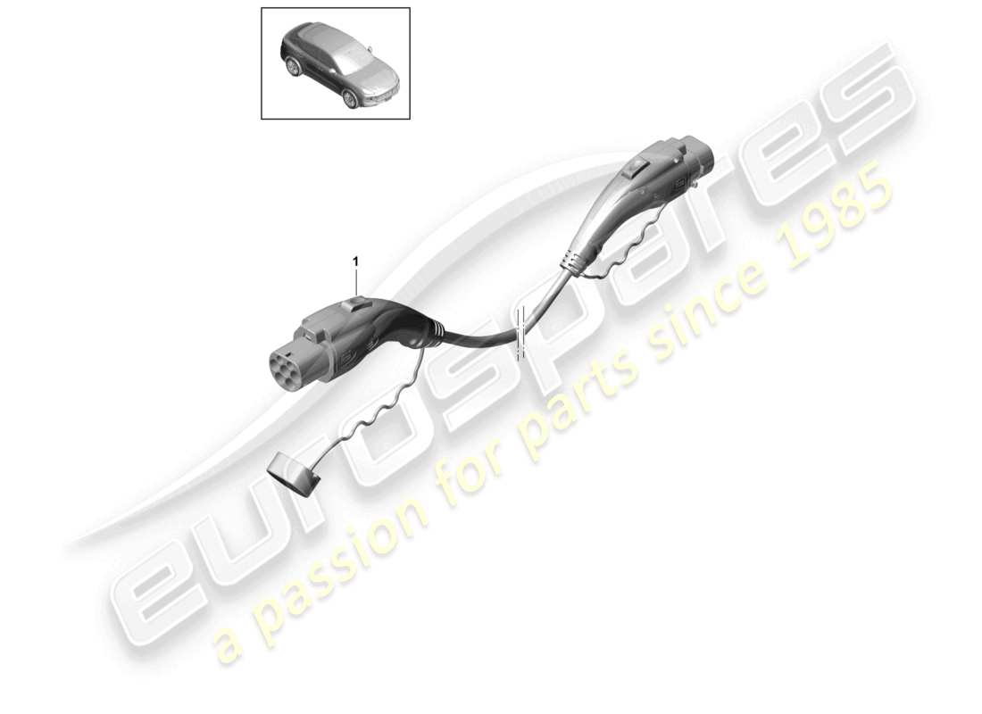 porsche 2024 (cayenne e3 9ya/9yb) ladekabel für öffentliche ladestation ersatzteilzeichnung